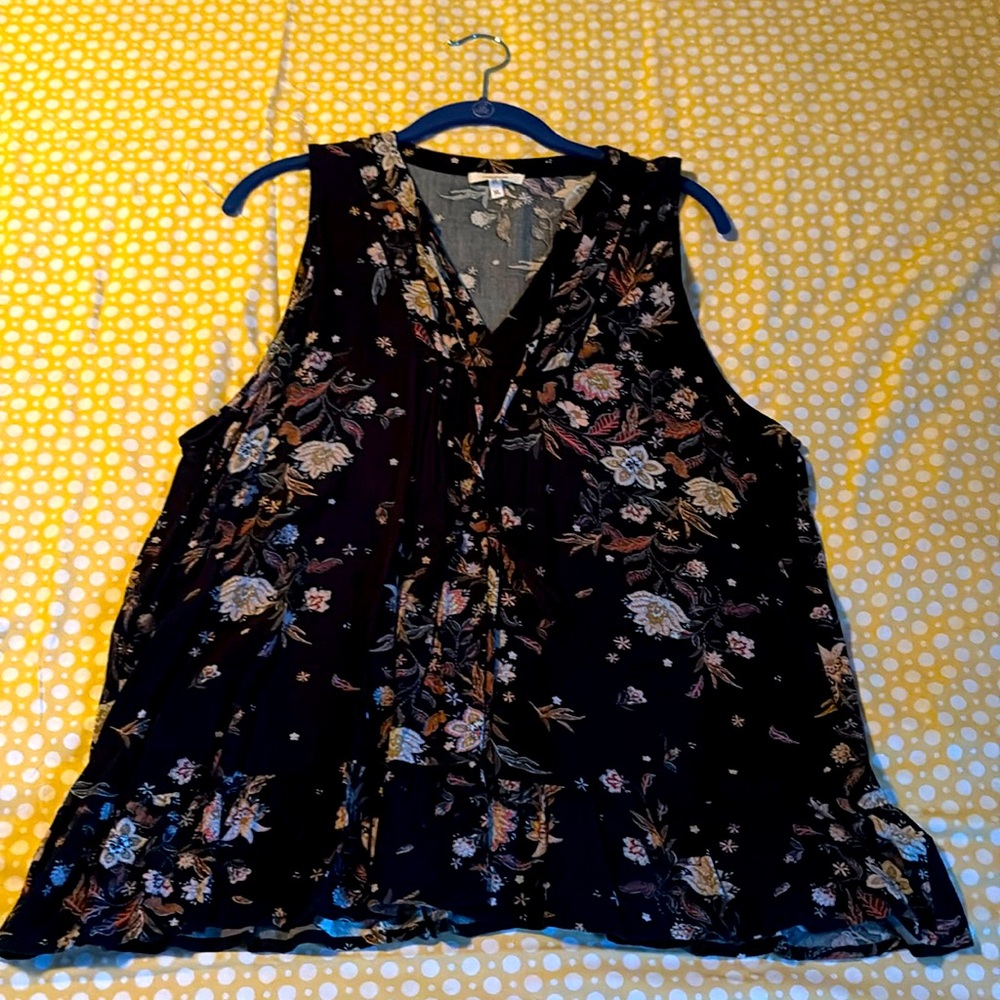 Maurices Black Floral Tank